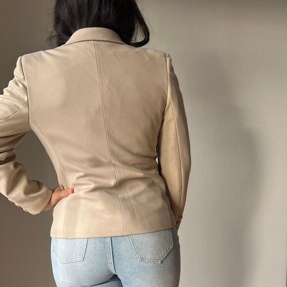 vtg 80s 90s Givenchy sport beige blazer jacket size 8‎ couture designer tailored - Picture 6 of 9